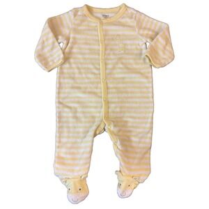Carters Boy Girl Sleeper 6 Months Y2K Footed Pajamas Yellow Stripe Giraffe Terry